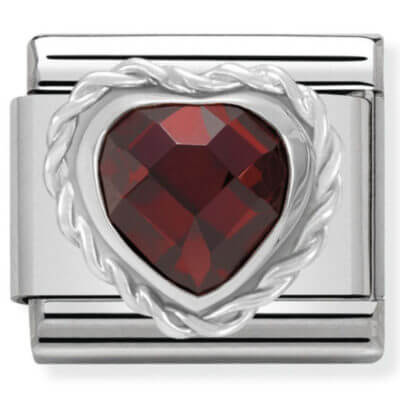 Nomination Silver Red CZ Heart