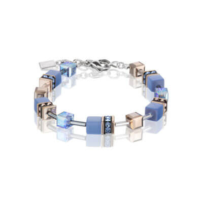 Coeur De Lion Light Blue Geo Cube Bracelet