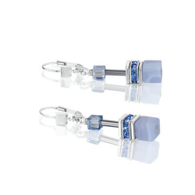 Coeur De Lion Light Blue Geo Cube Earrings