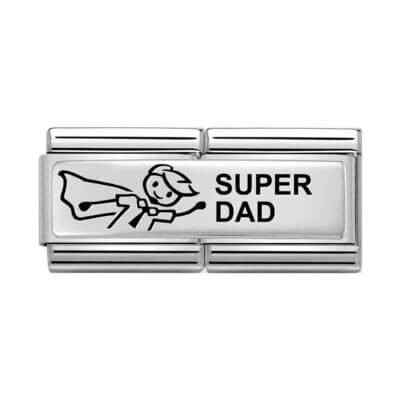 Nomination Silver Super Dad double charm