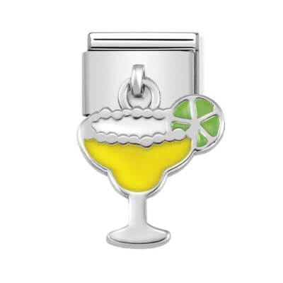 Nomination Classic Silver & Yellow Cocktail Drop Charm