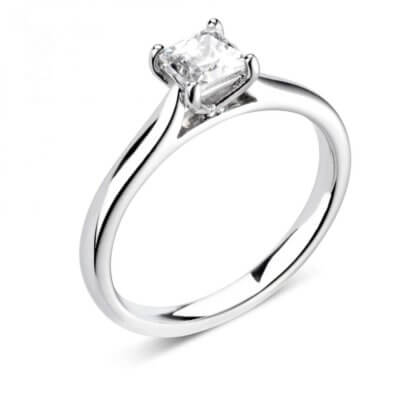 Demure - Platinum Diamond engagement ring with 0.50ct Square Princess cut Diamond Centre