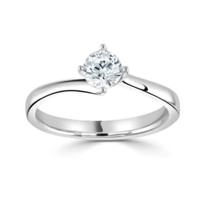 Destiny - Platinum Diamond engagement ring  with 0.25ct Round Brilliant cut Diamond Centre
