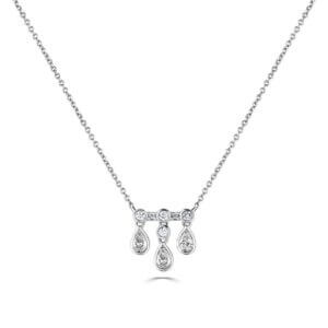 Diamond Droplet Pendant made in 18ct White Gold