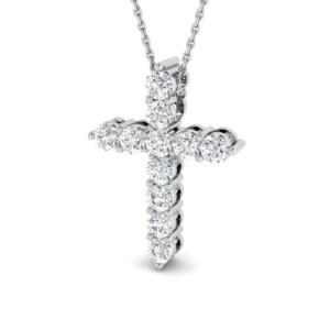 Diamond Cross Pendant made in 18ct White Gold