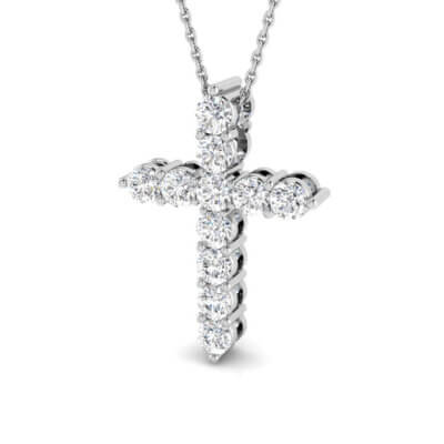 Diamond Cross Pendant made in 18ct White Gold