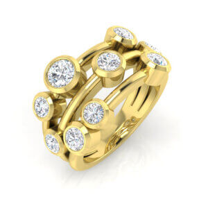Pre-Owned Diamond Scatter ring made in 18ct Yellow Gold