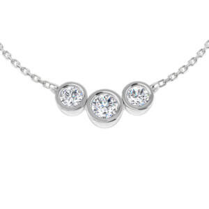Diamond Trilogy Necklace made in 18ct White Gold