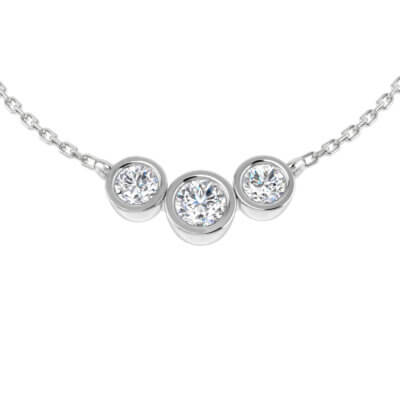 Diamond Trilogy Necklace made in 18ct White Gold