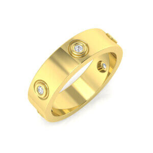 Pre-Owned Diamond set Band made in 9ct Yellow Gold
