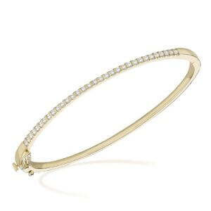 Pre-Owned Diamond set Bangle with Hinge made in 9ct Yellow Gold