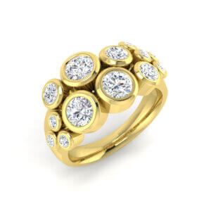 Pre-Owned Diamond Scatter ring made in 18ct Yellow Gold 1.87ct