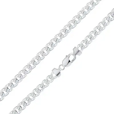 Sterling Silver 7.5mm Curb Chain Necklace 24 Inches