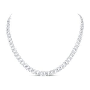 Sterling Silver 7.5mm Curb Chain Necklace 18 Inches