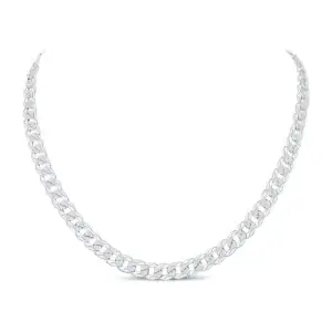 Sterling Silver 7.5mm Curb Chain Necklace 24 Inches