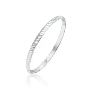 Sterling Silver 5mm Court Bangle with Rope Pattern