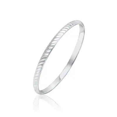 Sterling Silver 5mm Court Bangle with Rope Pattern