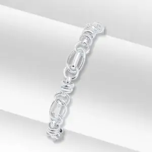 Sterling Silver Handmade 7.8mm Multi Link Oval Chain Bracelet 7.5 inch