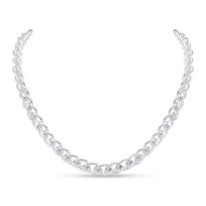 Sterling Silver Handmade 10mm Rollerball Chain Necklace 18 Inches