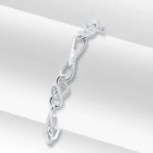 Sterling Silver Handmade 9mm Celtic Twist Chain Bracelet 7.5 inch