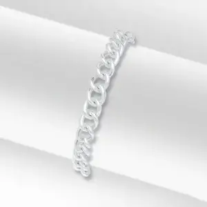 Sterling Silver Handmade 8mm Curb Chain Bracelet 8 inch