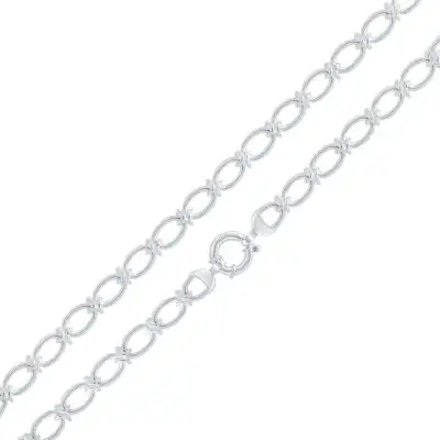 Sterling Silver Handmade 10mm Oval Knot Chain Bracelet 7.5 inch