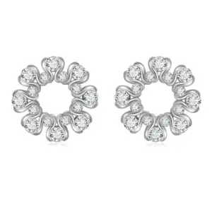 Fei Liu Lilia Openwork Stud Earrings in Silver Cubic Zirconia LIL-925R-201-CZ00