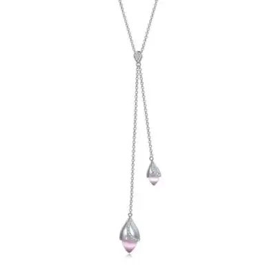 Fei Liu Magnolia Large Pendant in Silver Cubic Zirconia MAG-925R-302-CEGY