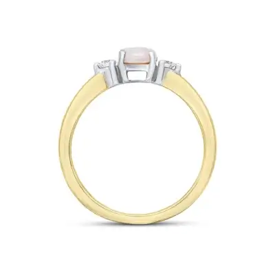 Pre-Owned Opal and Diamond ring made18ct Yellow Gold