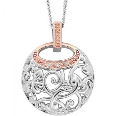 Clogau Am Byth Pendant in Silver/Rose Gold 3SACDP