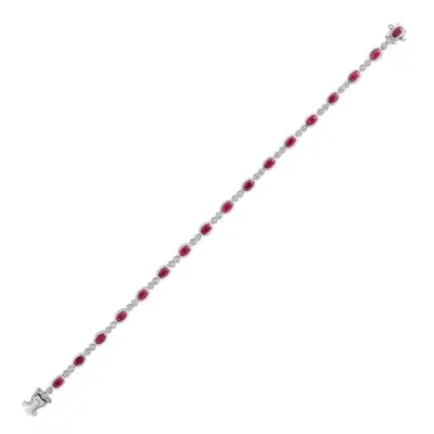 Pre-Owned Ruby and Diamond Bracelet in 18ct White Gold