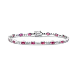 Pre-Owned Ruby and Diamond Bracelet in 18ct White Gold