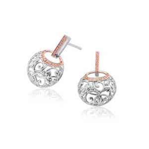 Clogau Am Byth Drop earrings in Silver/Rose Gold 3SACDE