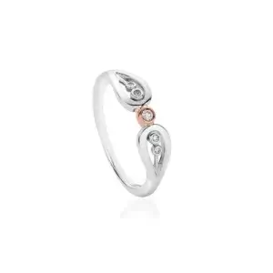 Clogau Royal Crown Diamond Ring in Silver/Rose Gold 3SRCR02