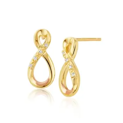 Clogau Eternity Diamond earrings in 9ct Yellow/Rose Gold ETDE4