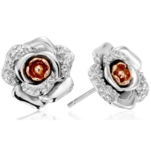 Clogau Moonlight Rose Topaz earrings in Silver/Rose Gold 3SRME