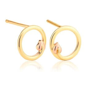 Clogau 9ct Gold Tree of Life Circle Stud Earrings TOLE7