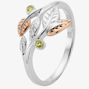 Clogau Silver 9ct Rose Gold Peridot Awelon Ring 3SAR02