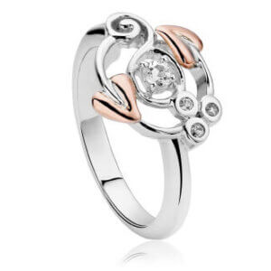 Clogau Silver & 9ct Rose Gold Topaz Origin Ring 3SENGTOL1