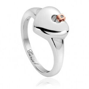 Clogau Silver Cariad Heart Ring 3SCAHR