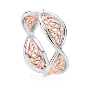 Clogau Welsh Royalty Ring Silver & Rose Gold 3SEDR2