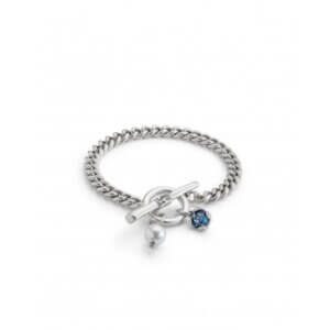 UNOde50 Ladies Charismatic Blue Silver Faceted Crystal Medium Two Expearltional Bracelet PUL2374AZUMTL0M