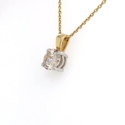 Diamond Solitaire Pendant made in 18ct Yellow Gold 1.75ct