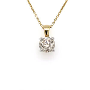 Diamond Solitaire Pendant made in 18ct Yellow Gold 1.75ct