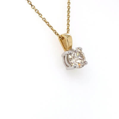 Diamond Solitaire Pendant made in 18ct Yellow Gold 1.75ct