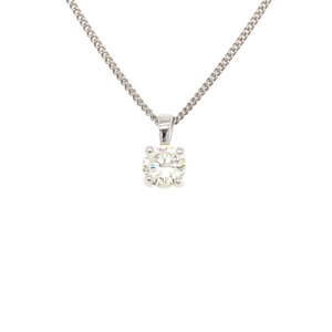 Diamond Solitaire Pendant made in 18ct White Gold 0.70ct