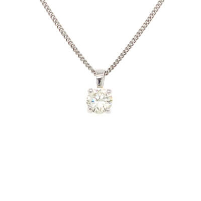 Diamond Solitaire Pendant made in 18ct White Gold 0.70ct