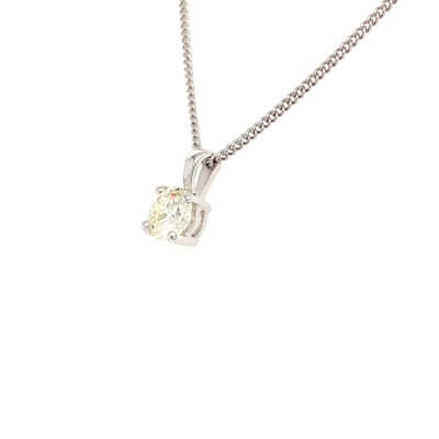 Diamond Solitaire Pendant made in 18ct White Gold 0.70ct