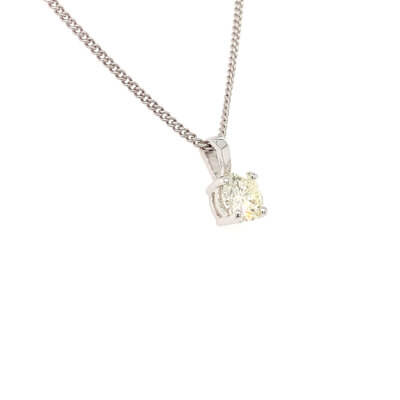 Diamond Solitaire Pendant made in 18ct White Gold 0.70ct