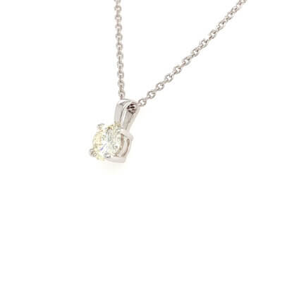 Diamond Solitaire Pendant made in 18ct White Gold 0.70ct